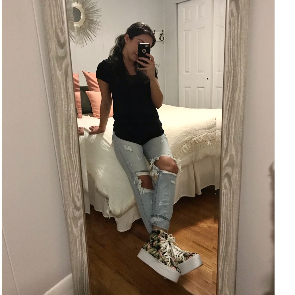 Jeffrey Campbell Platform Tropical Print Sneakers